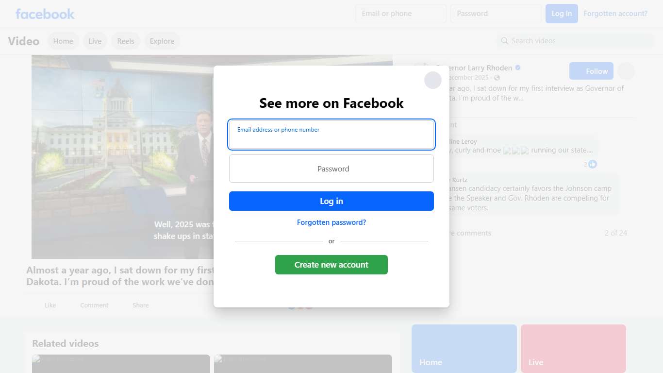 Almost a year ago, I sat down for my first interview as Governor of South Dakota. I’m proud of the work we’ve done since then, and I’m optimistic as we head into the upcoming session focused on keeping South Dakota strong, safe, and free. Governor Larry Rhoden Facebook
