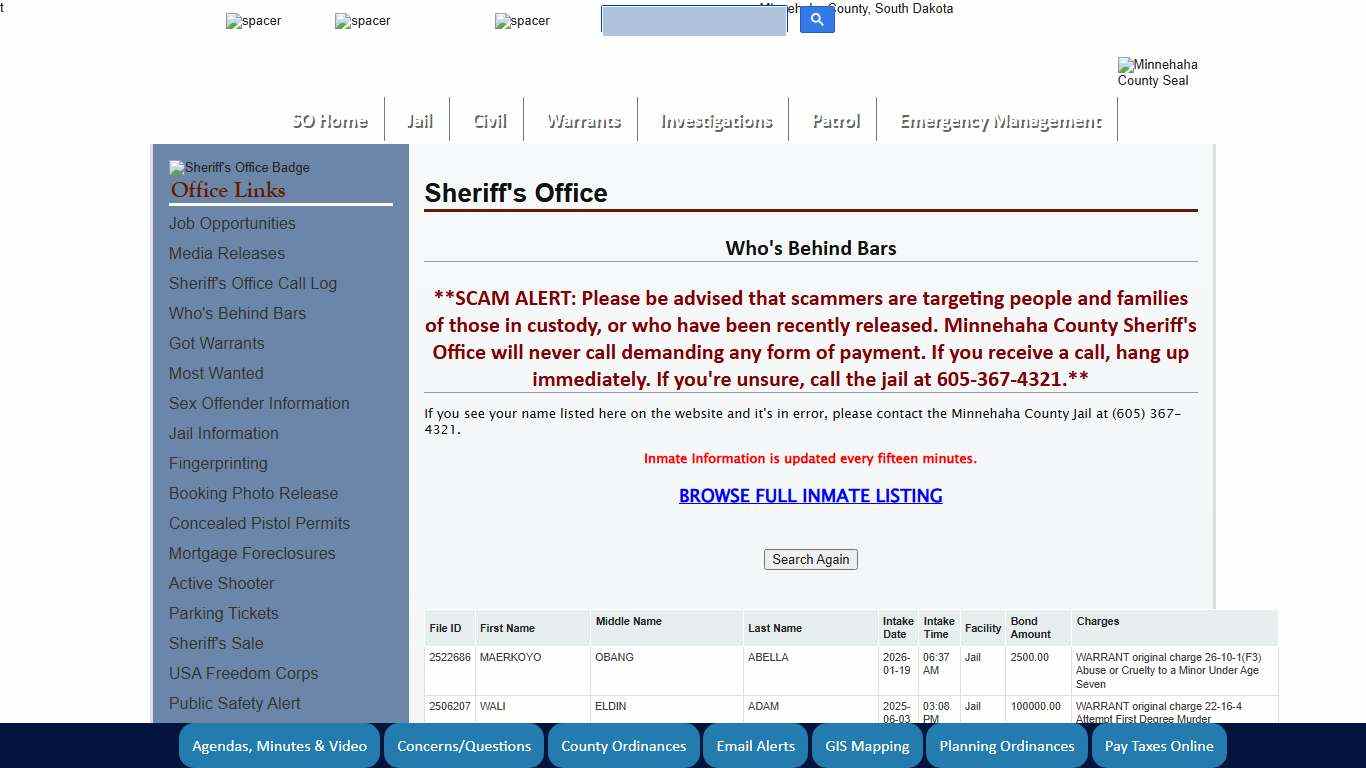 Minnehaha County, South Dakota Official Website - Sheriff's Office